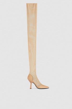 Patrizia Pepe Overknee Boots In Tulle Bej | 623PNCWKD
