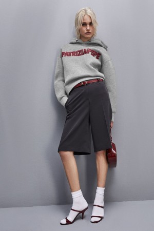 Patrizia Pepe Oversized Hoodie Gri | 237OQUPKZ
