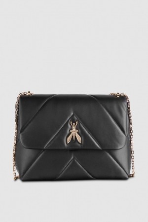 Patrizia Pepe Padded Fly Crossbody Bag Negrii | 782IVEHOB