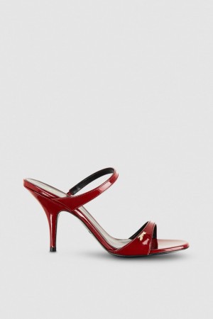 Patrizia Pepe Patent Leather Heeled Sandals Rosii | 183LYNDZJ