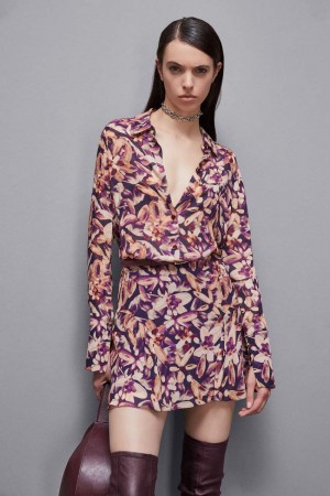 Patrizia Pepe Patterned Georgette Shirt Colorati | 701UBNKAX
