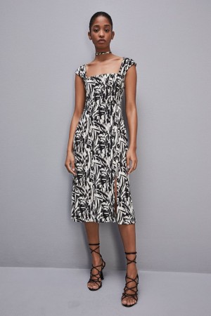 Patrizia Pepe Patterned Jersey Midi Dress Albi | 568YIMUKS