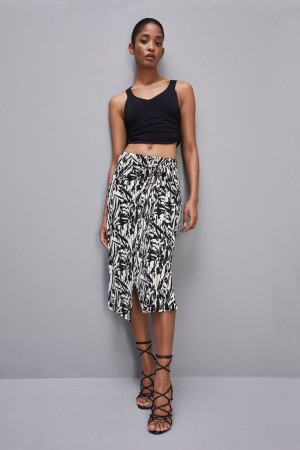 Patrizia Pepe Patterned Jersey Midi Skirt Albi | 632IJKEBW
