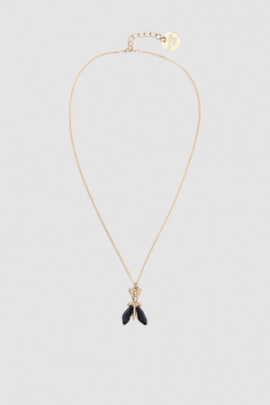 Patrizia Pepe Precious Fly Mini Necklace Negrii | 245PHLBYI