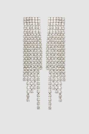 Patrizia Pepe Rhinestone Earrings Argintii | 479XQPDFH