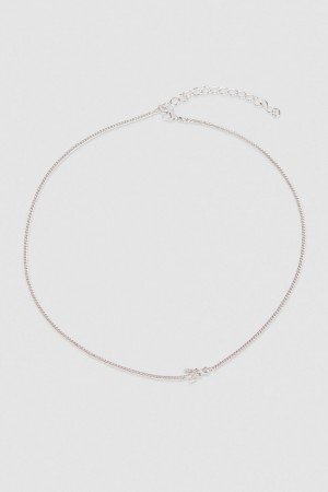 Patrizia Pepe Rhinestone Necklace Argintii | 958NOVDWZ