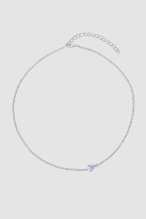 Patrizia Pepe Rhinestone Necklace Roz | 098WLBZRH