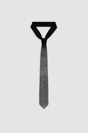 Patrizia Pepe Rhinestone Tie Negrii | 803VGLUND