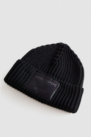 Patrizia Pepe Ribbed Fabric Hat Negrii | 725IHBVYT