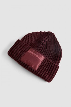 Patrizia Pepe Ribbed Fabric Hat Violet | 689VBXAWO