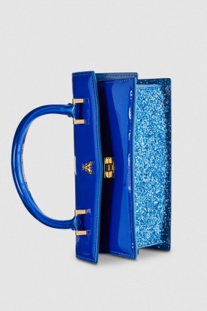 Patrizia Pepe Shoulder Bag In Coated Fabric And Leather Trim Albastri Deschis | 805DHKGSE