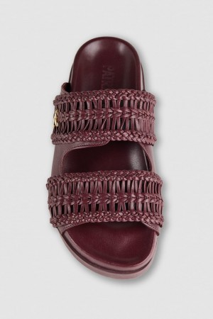 Patrizia Pepe Slippers With Woven Leather Bands Violet | 102CVFKUL
