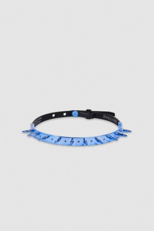Patrizia Pepe Studded Leather Choker Albastri | 751COKVWS
