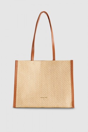 Patrizia Pepe Woven Fabric Shopping Bag Maro | 687RSJEBO